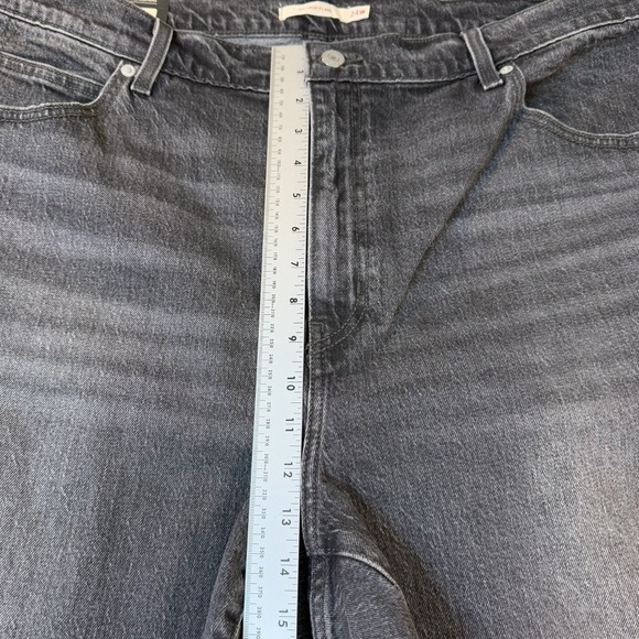 NWT Levis 70s HIGH FLARE Gray Black Denim Jeans Womens Size 24W - Picture 5 of 8
